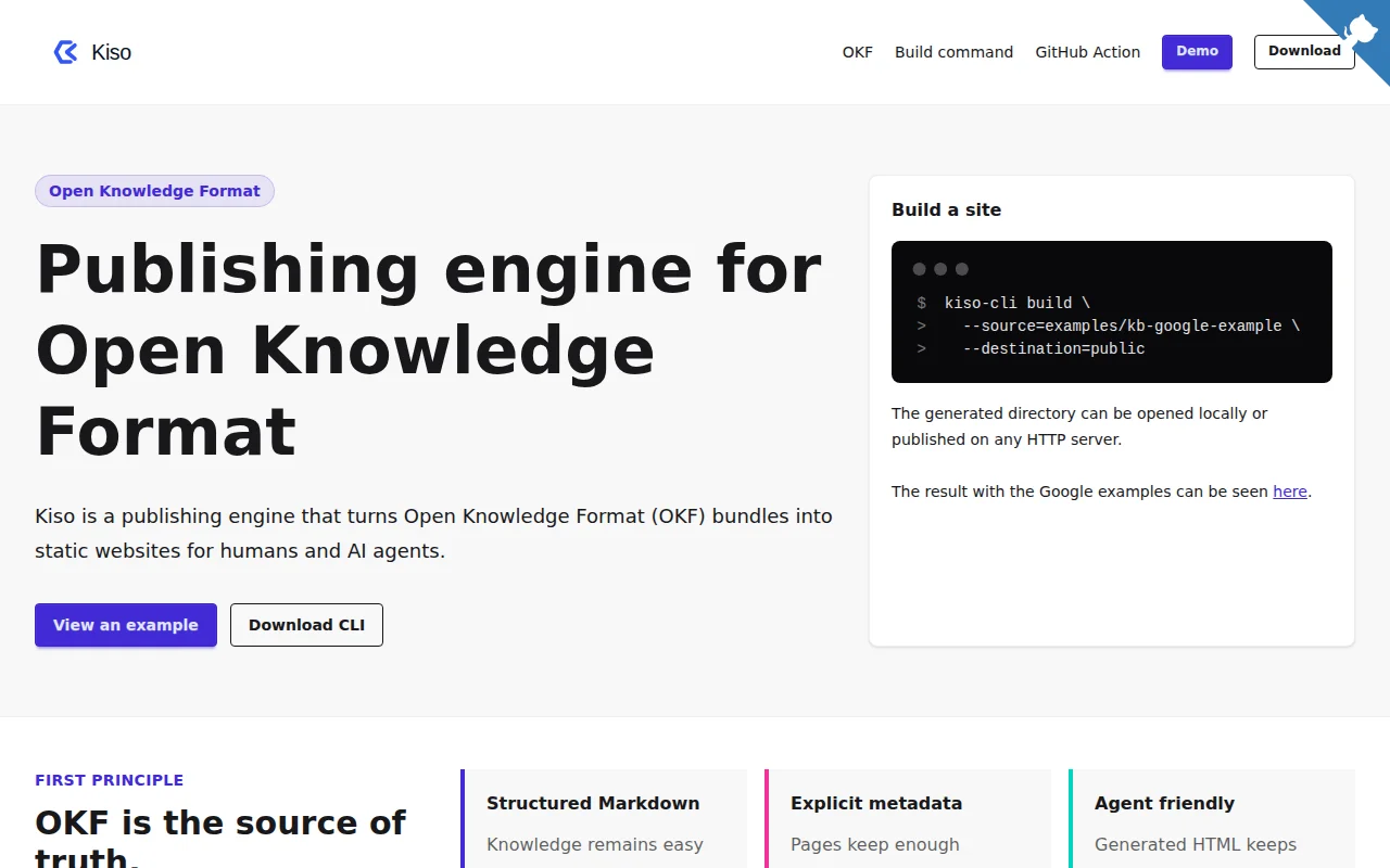 Kiso, an open-source publishing engine for Open Knowledge Format