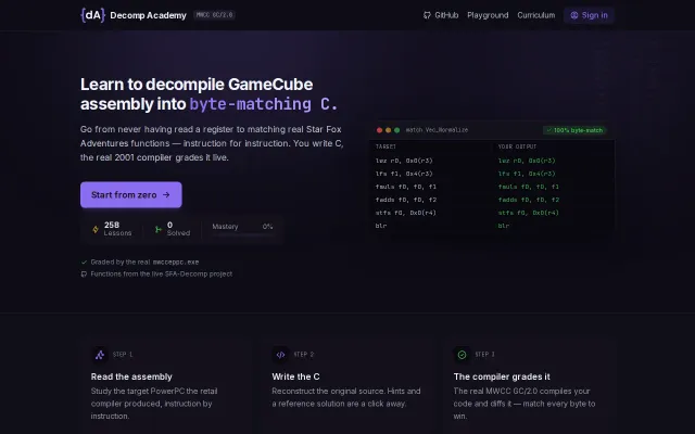 Decomp Academy – Learn to decompile GameCube games into matching C
