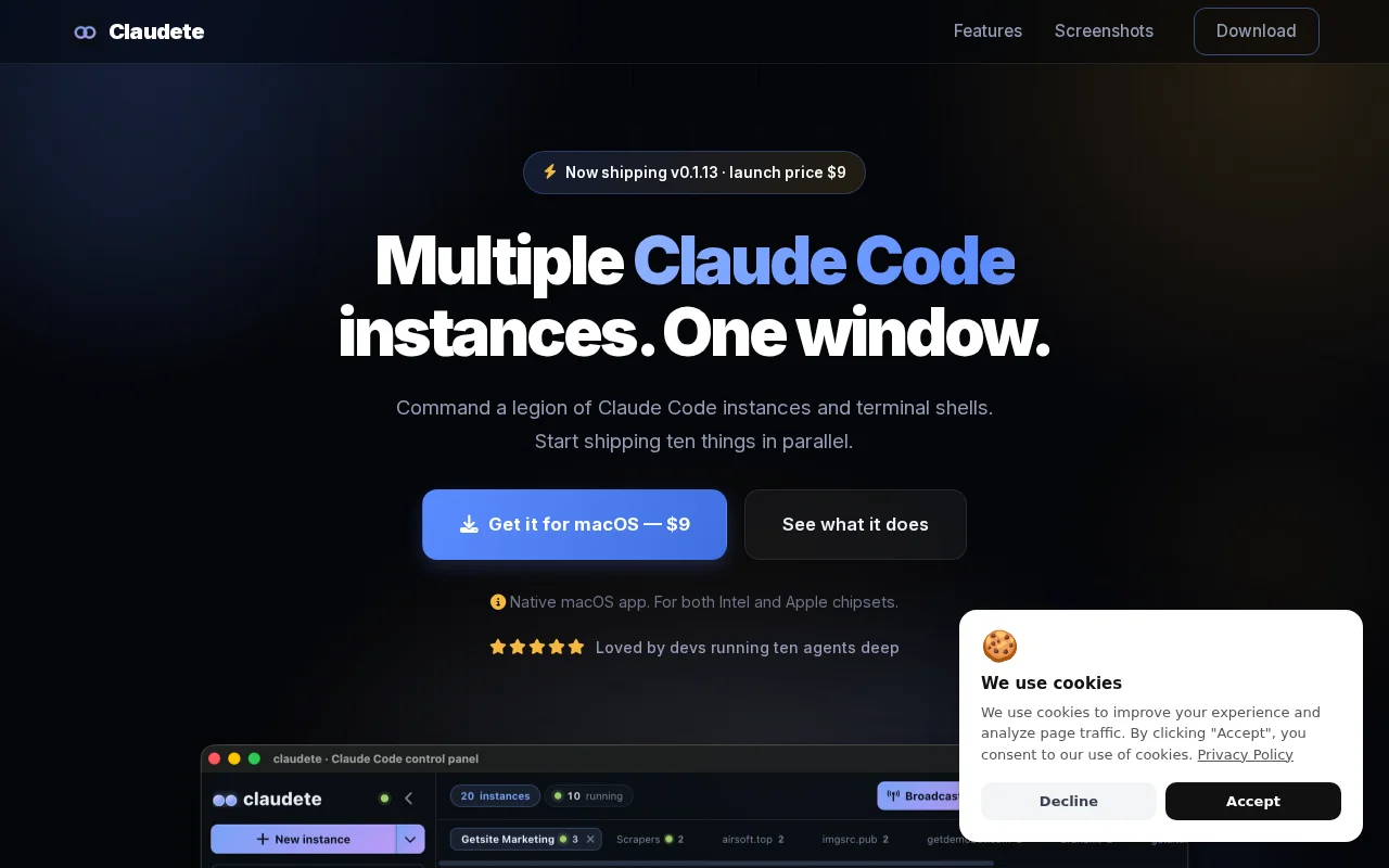 Claudete – Command a legion of Claude Code instances and shells