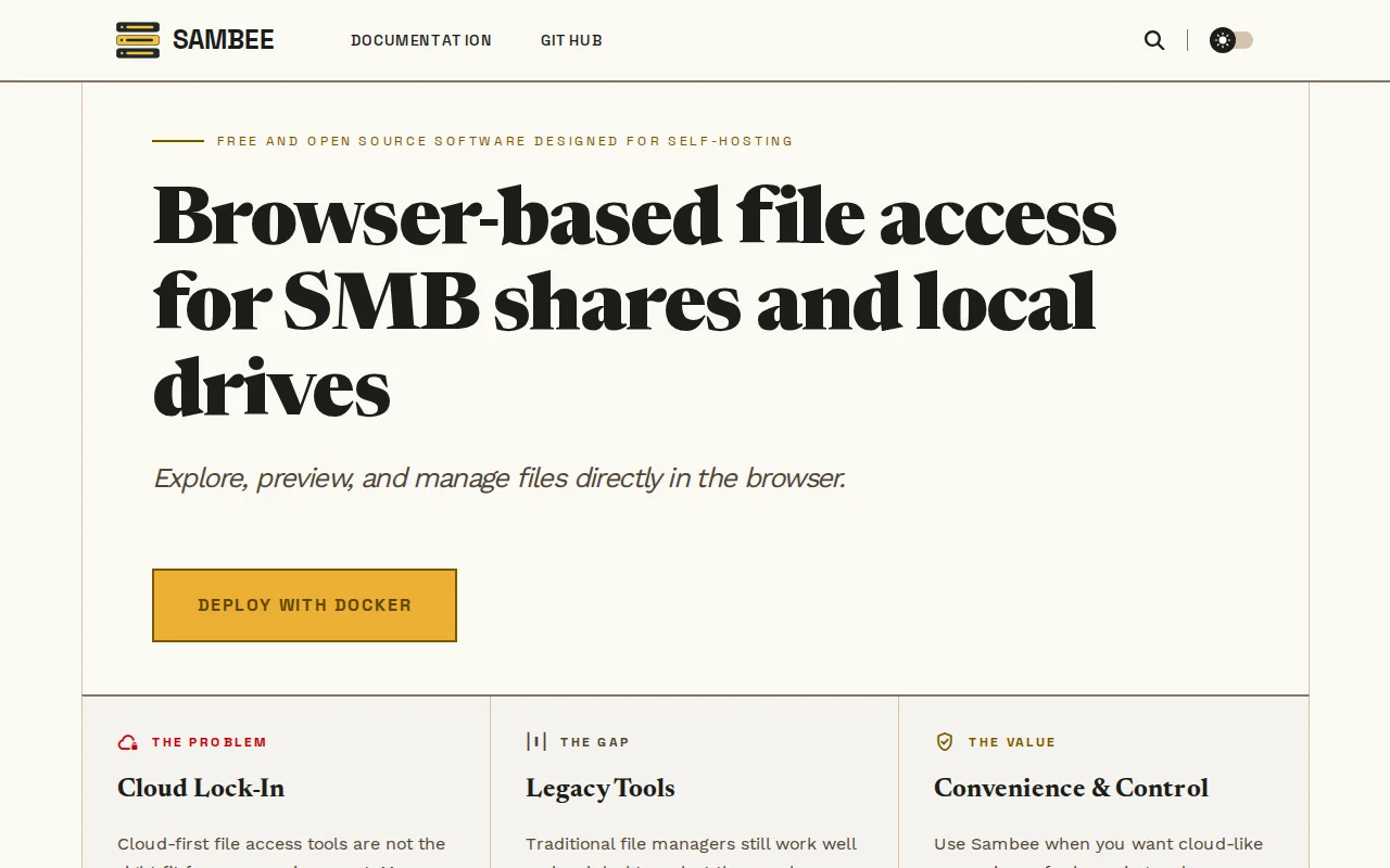 Sambee – browser-based file manager for SMB shares and local drives