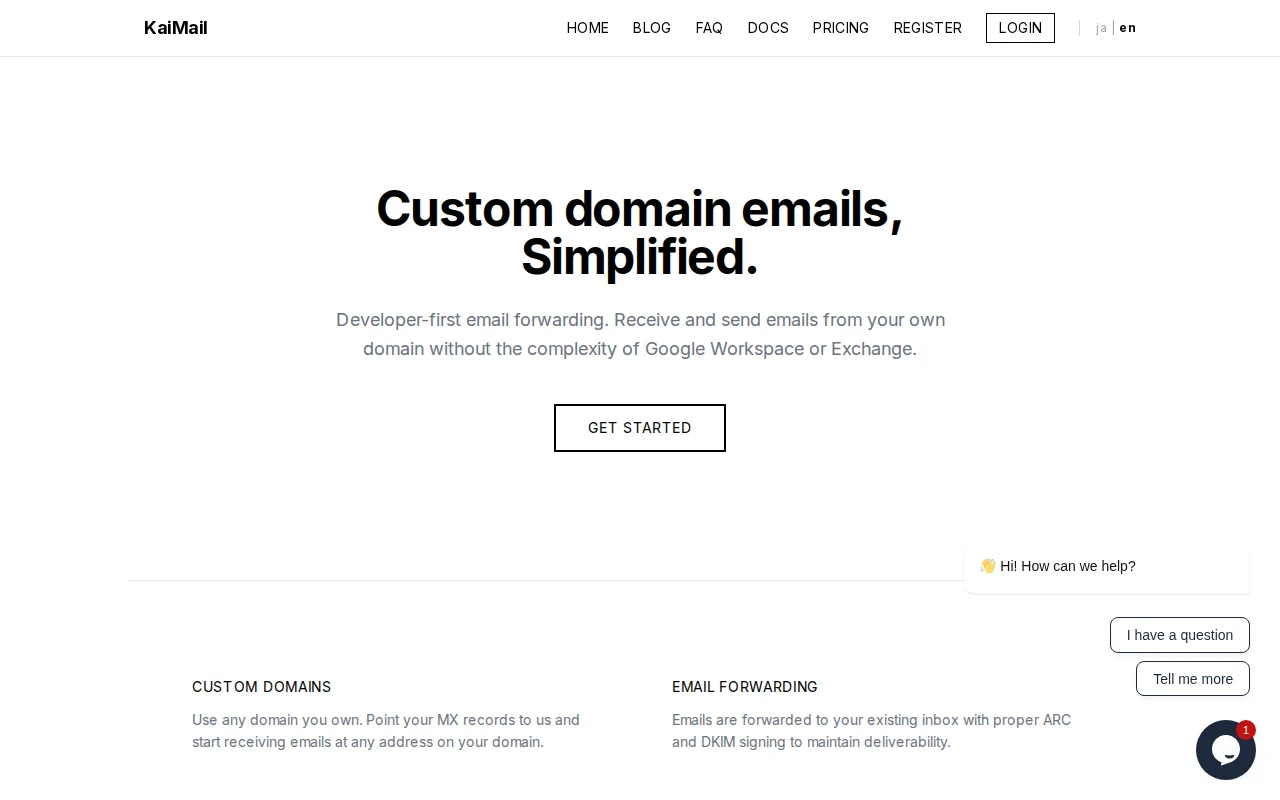 Custom domain emails for open source projects (KaiMail)