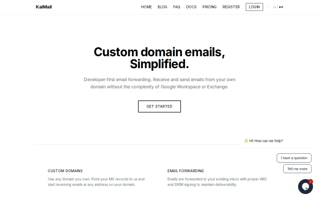 Custom domain emails for open source projects (KaiMail)
