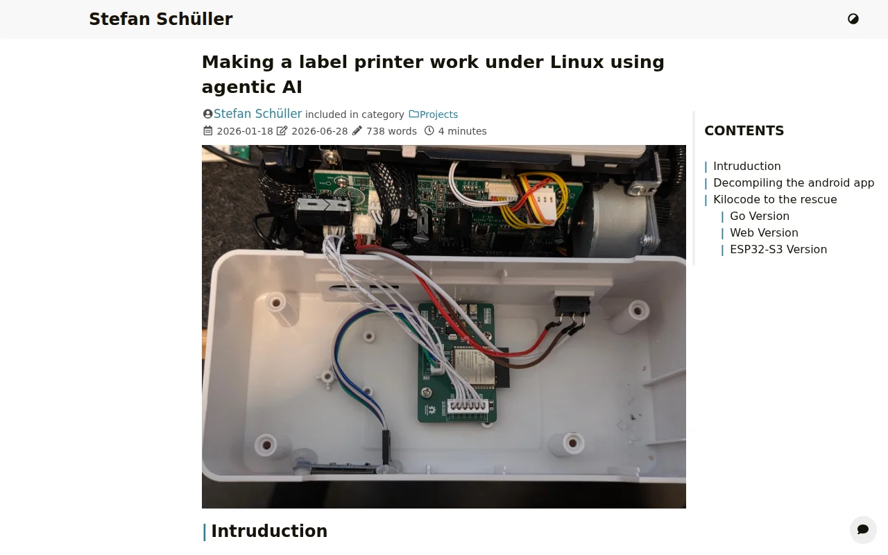 Making a label printer work under Linux using agentic AI