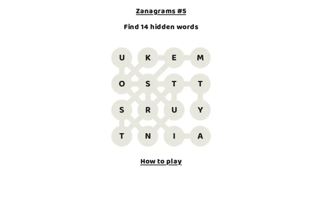 Zanagrams