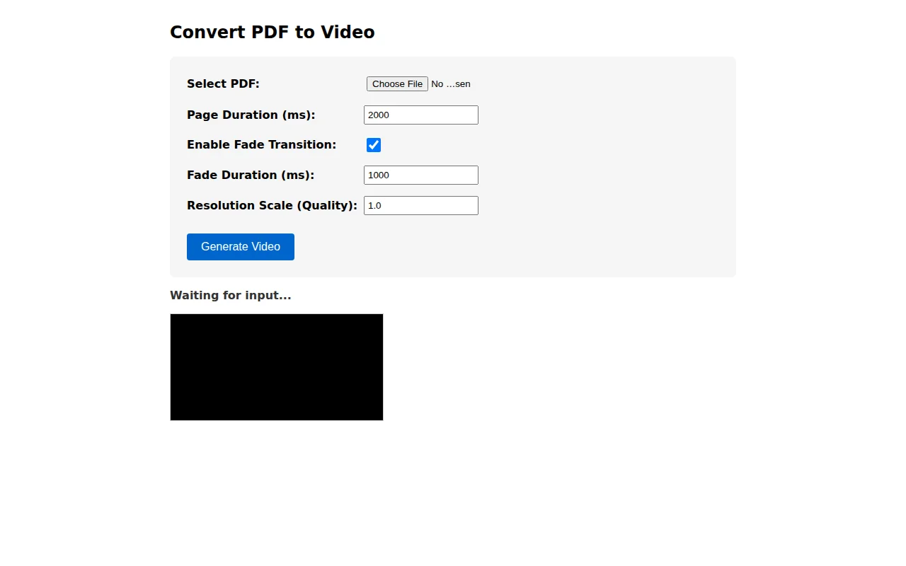 Tool to Convert PDF to a Video