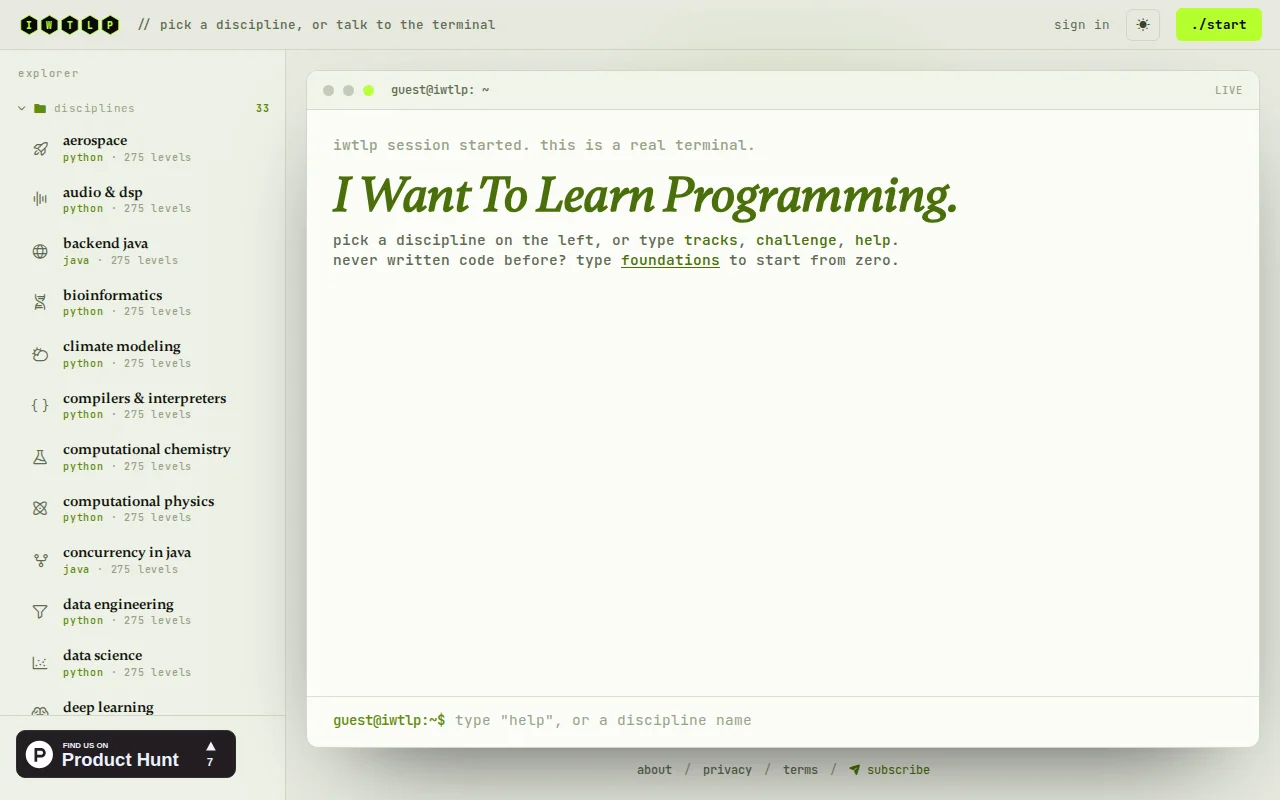 Iwtlp – Learn to code by solving real domain based projects