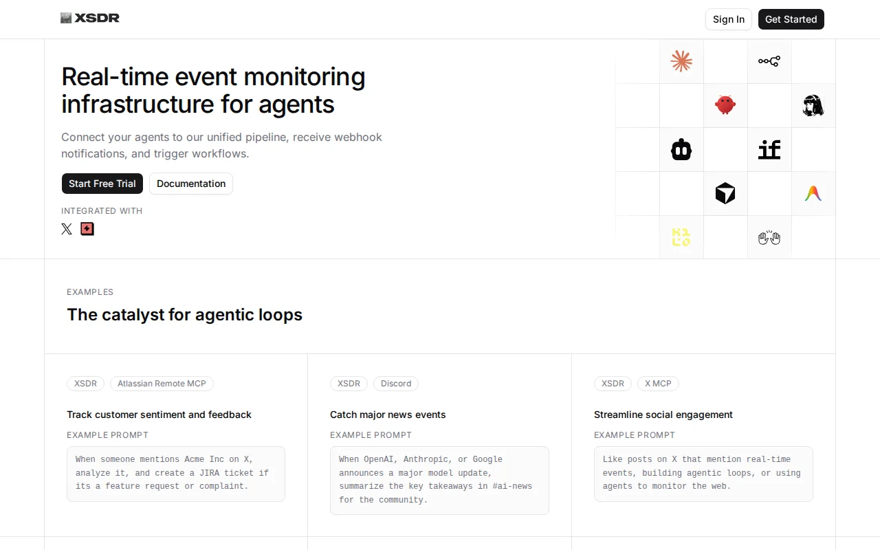 XSDR – Real-time event monitoring infrastructure for agents