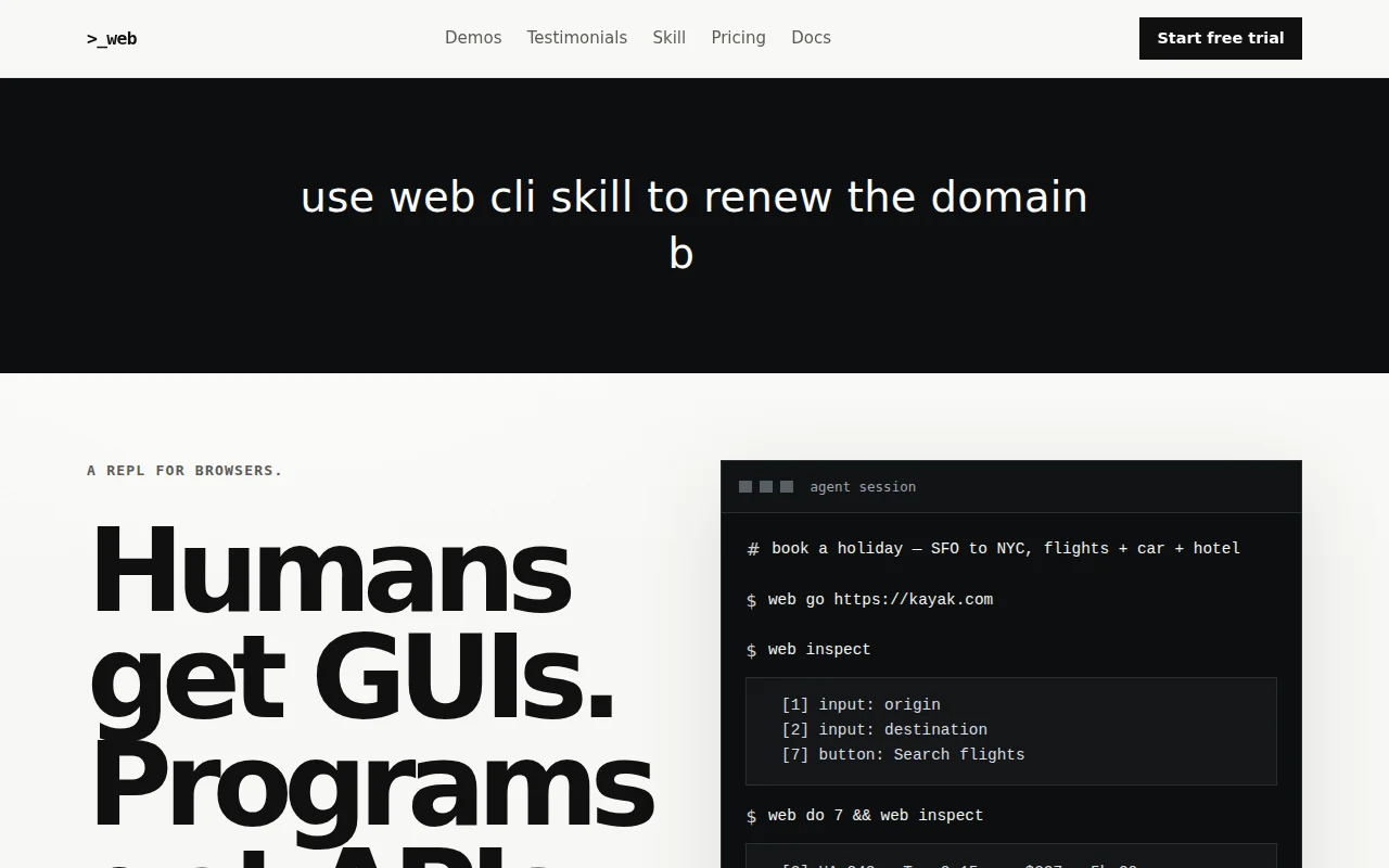 The CLI for browser agents