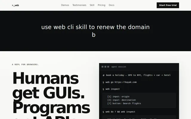 The CLI for browser agents