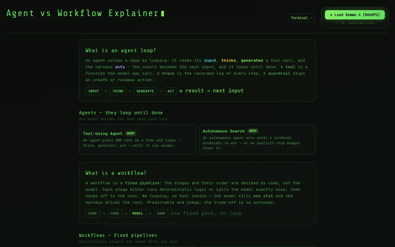 I Made a WebGPU Based Agent/Worlflow Explainer