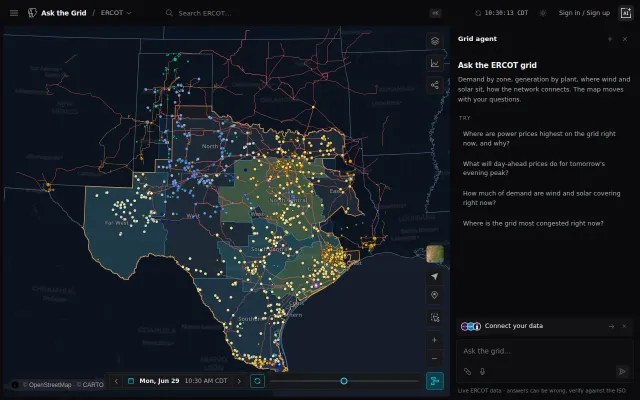 Ask the Grid: Query a live map of the Texas power grid