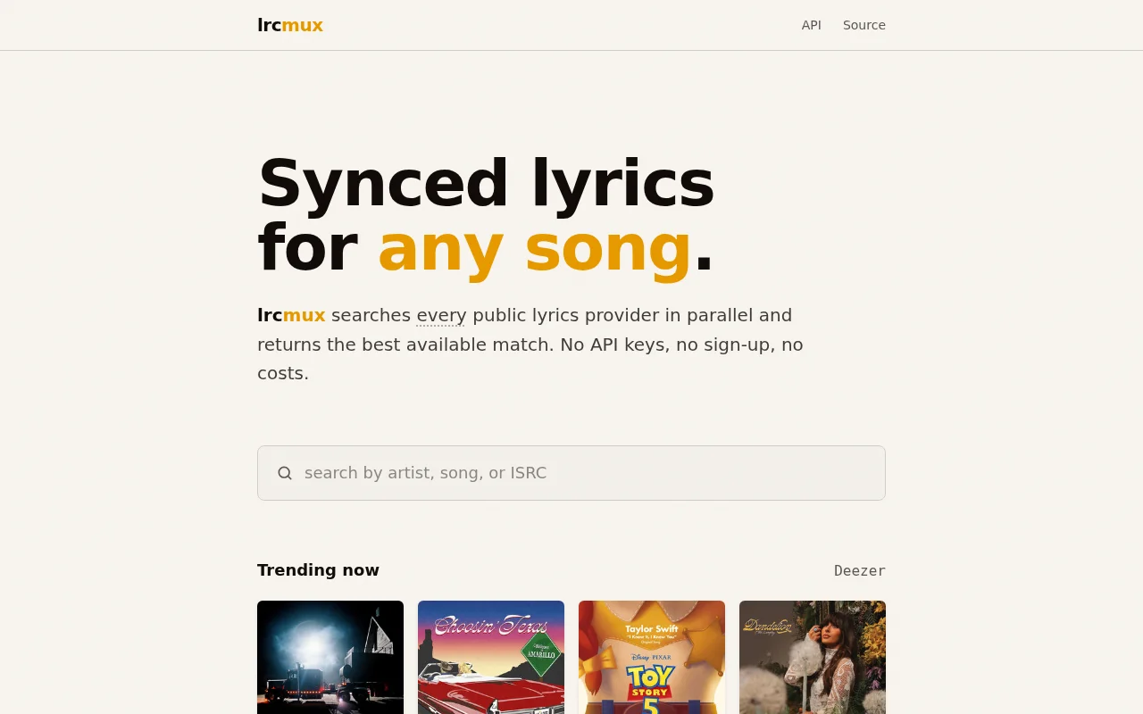 Lrcmux, one lyrics API to rule them all