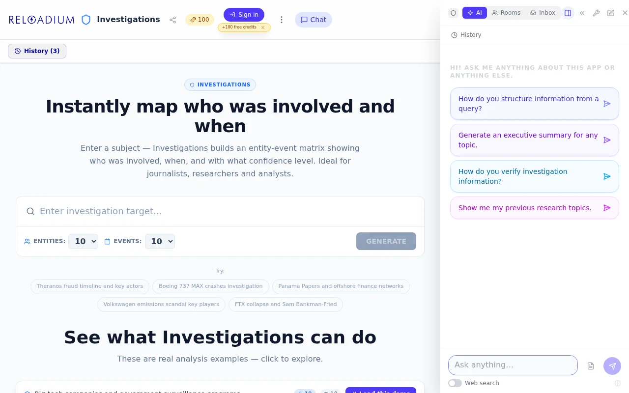 Entity Event Matrix on any topic