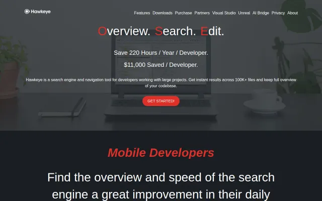 Hawkeye – local code search for MS/Linux, fast 500k+ file codebase