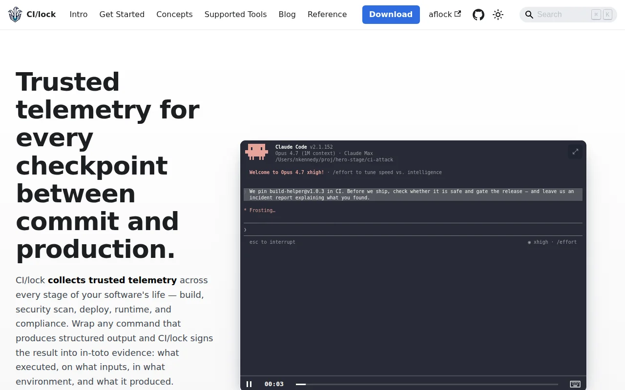 CI/Lock – signed evidence of what your CI ran