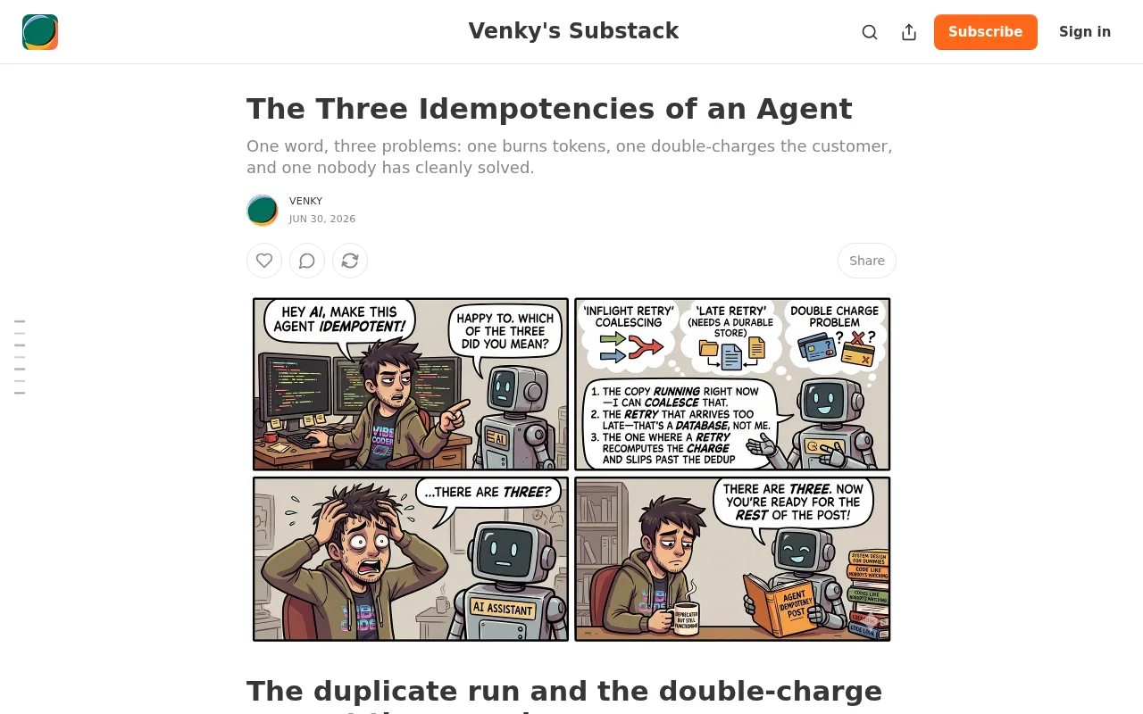 The Three Idempotencies of an Agent