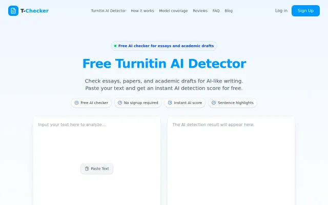 Turnitindetector.ai – Free AI checker for essays, no sign-up