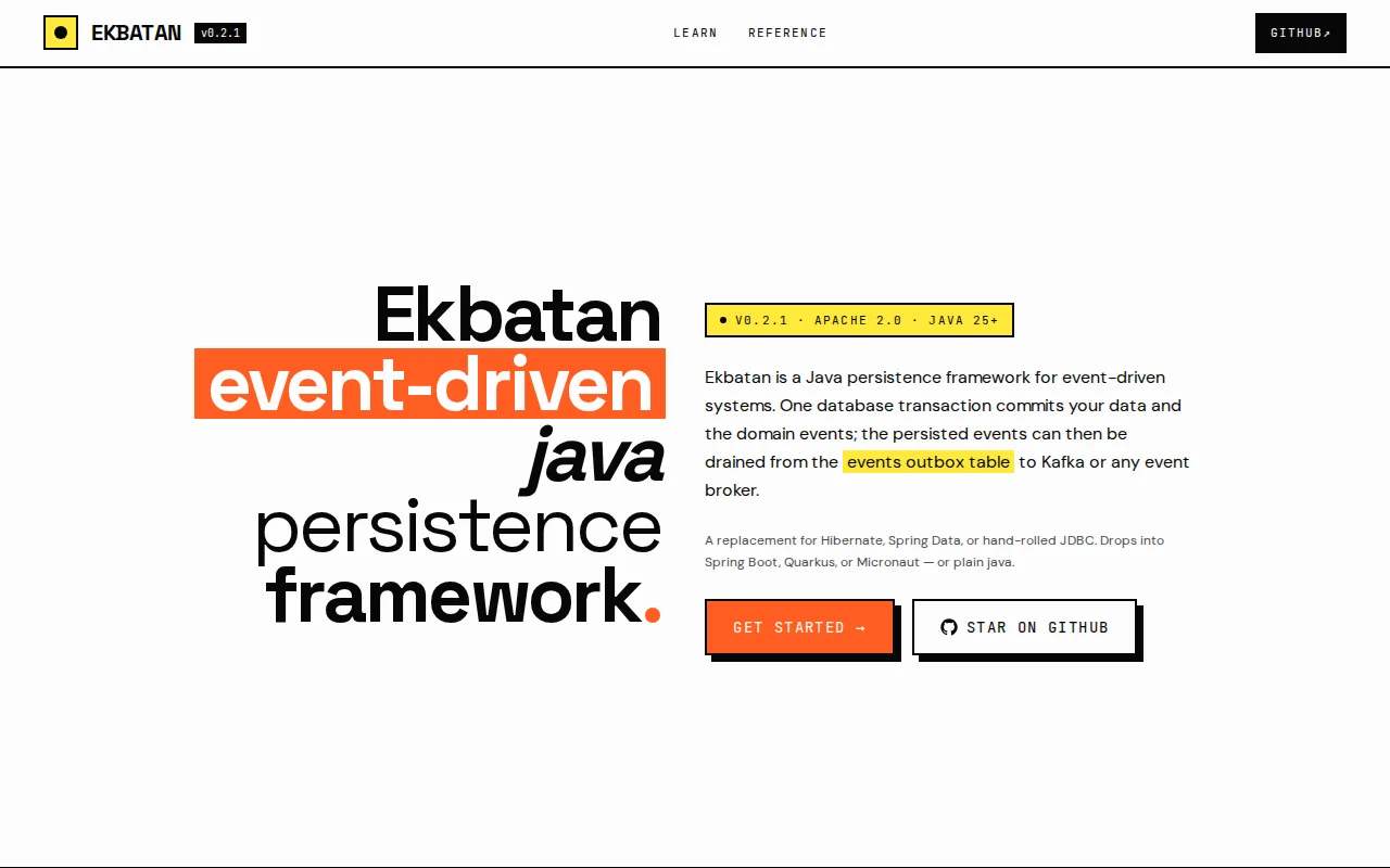 Ekbatan – Java persistence framework for event-driven systems