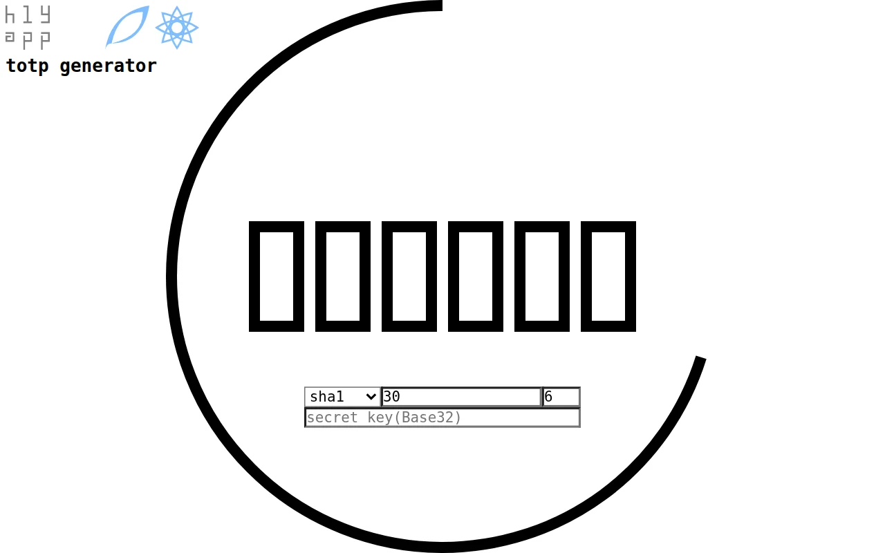 TOTP generator – SHA1/256/512 30/60/... 6-9 not via SubtleCrypto