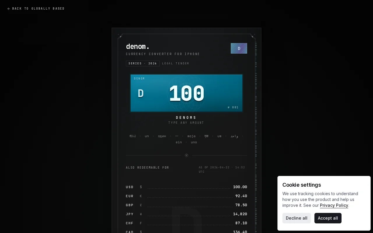 Built a minimalist currency converter app that I use daily now