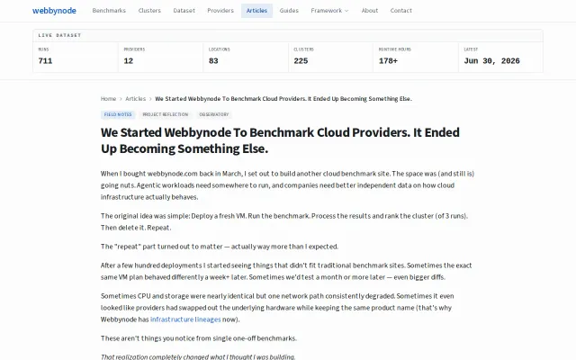 Webbynode – An observatory built from 700 fresh cloud deployments