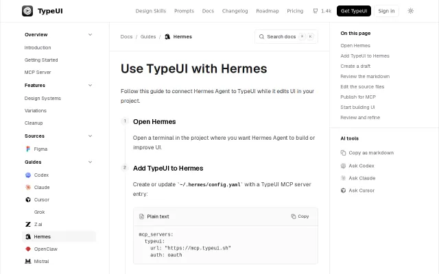 Build better UI with Hermes agents