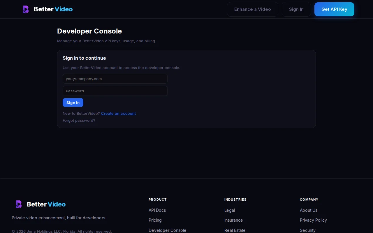 BetterVideo - privacy-first video enhancement API