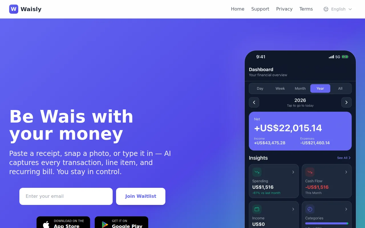 Waisly – a budgeting app that never asks for your bank login