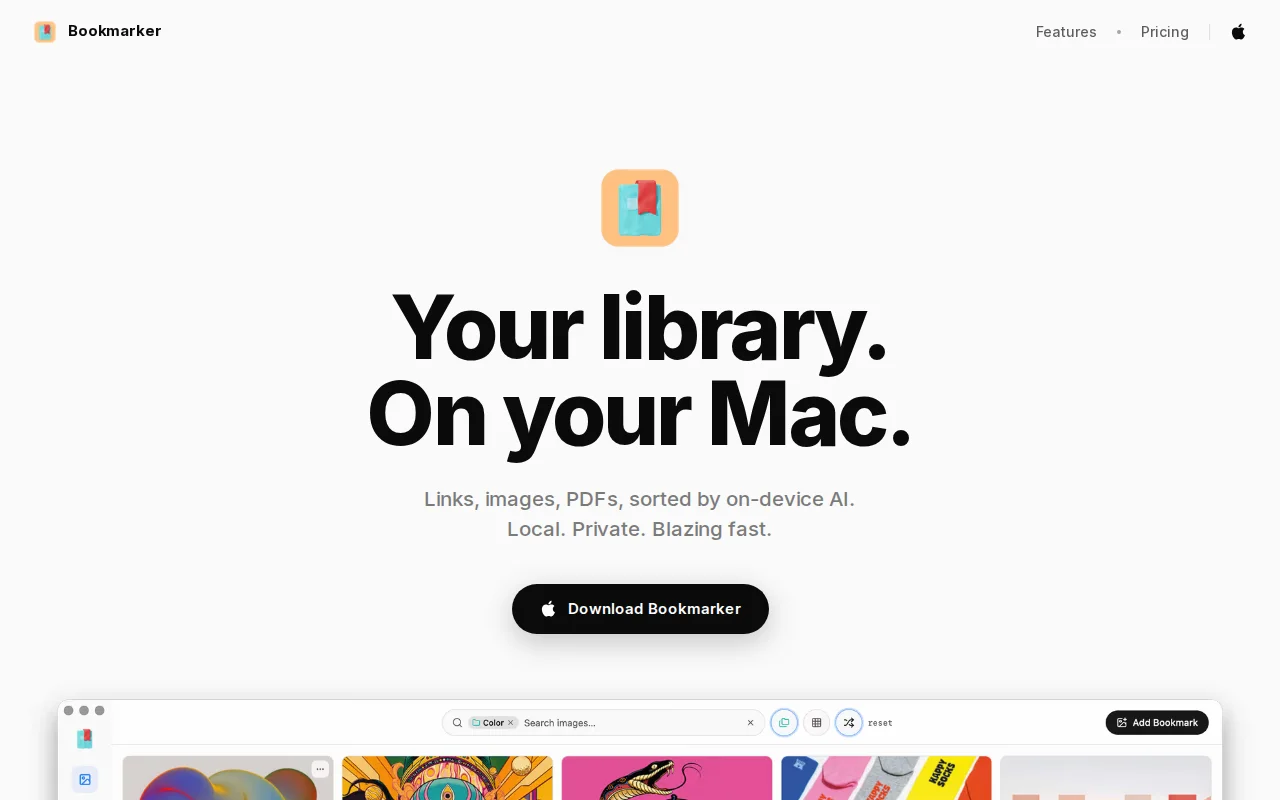 Bookmarker is now a macOS app  On-device AI. Local. Private