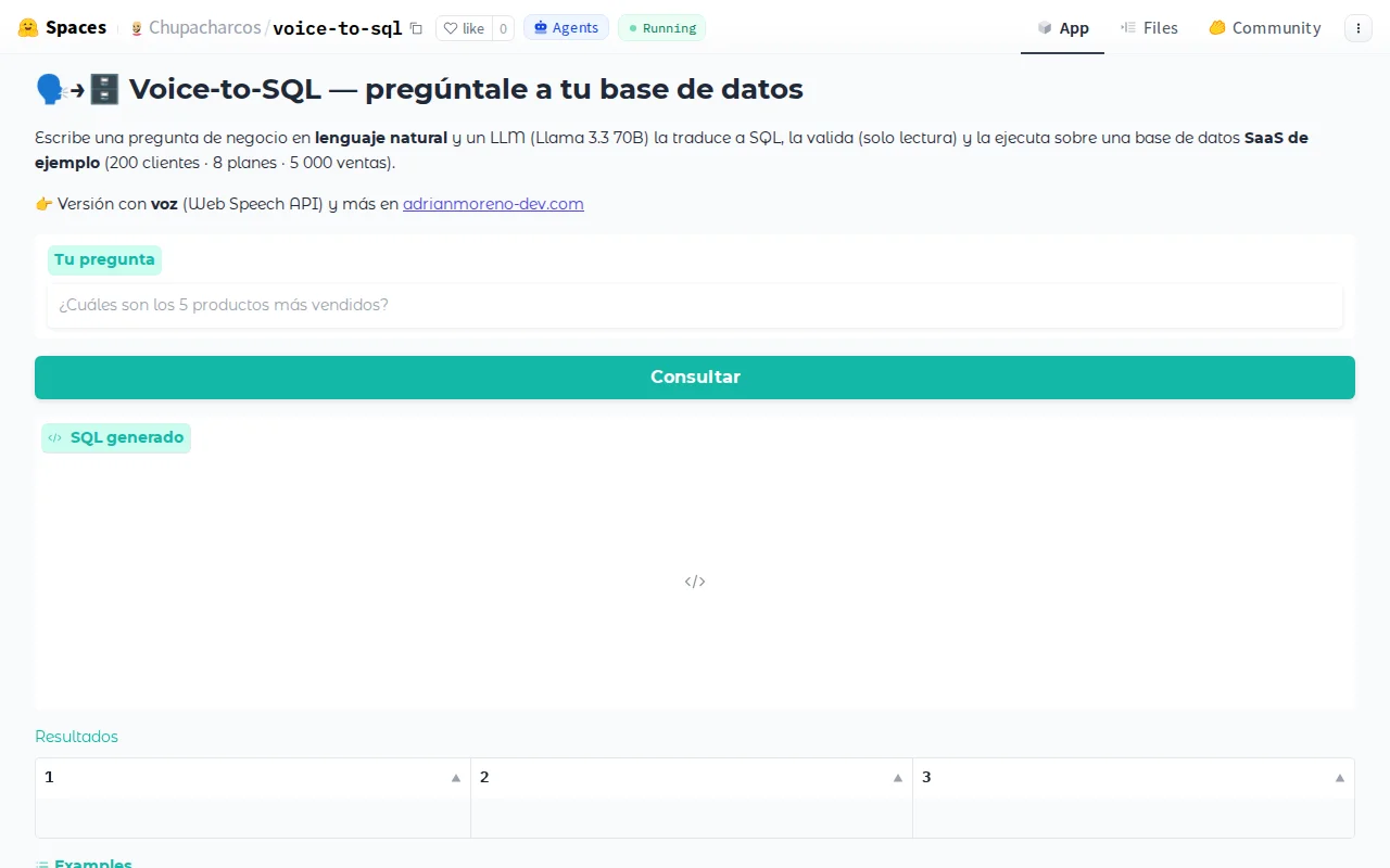Voice-to-SQL – ask a database in plain English (LLM → SQL)