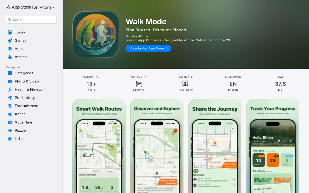 Walk Mode, casual walk planner