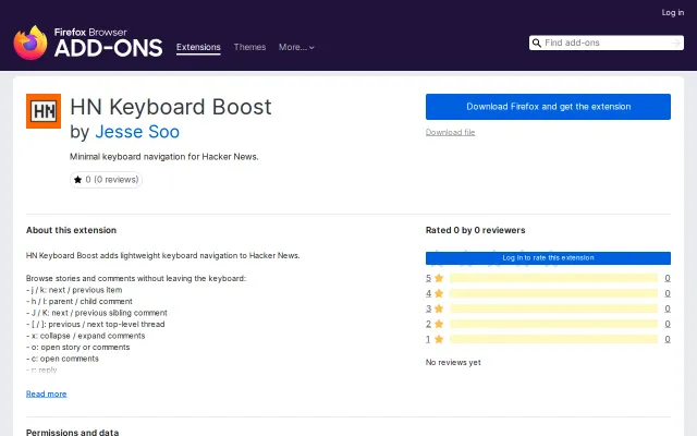 HN Keyboard Boost – Minimal Keyboard Navigation for Hacker News
