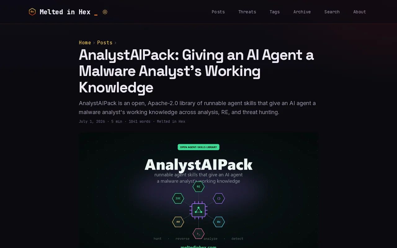 AnalystAIPack – 118 runnable agent skills for malware analysis and RE