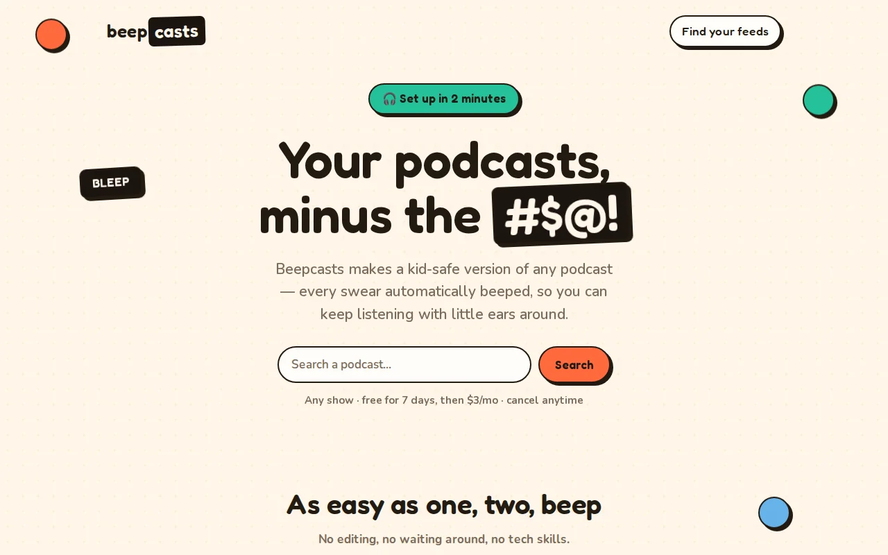 Beep explicit language in podcasts so you can listen with kids