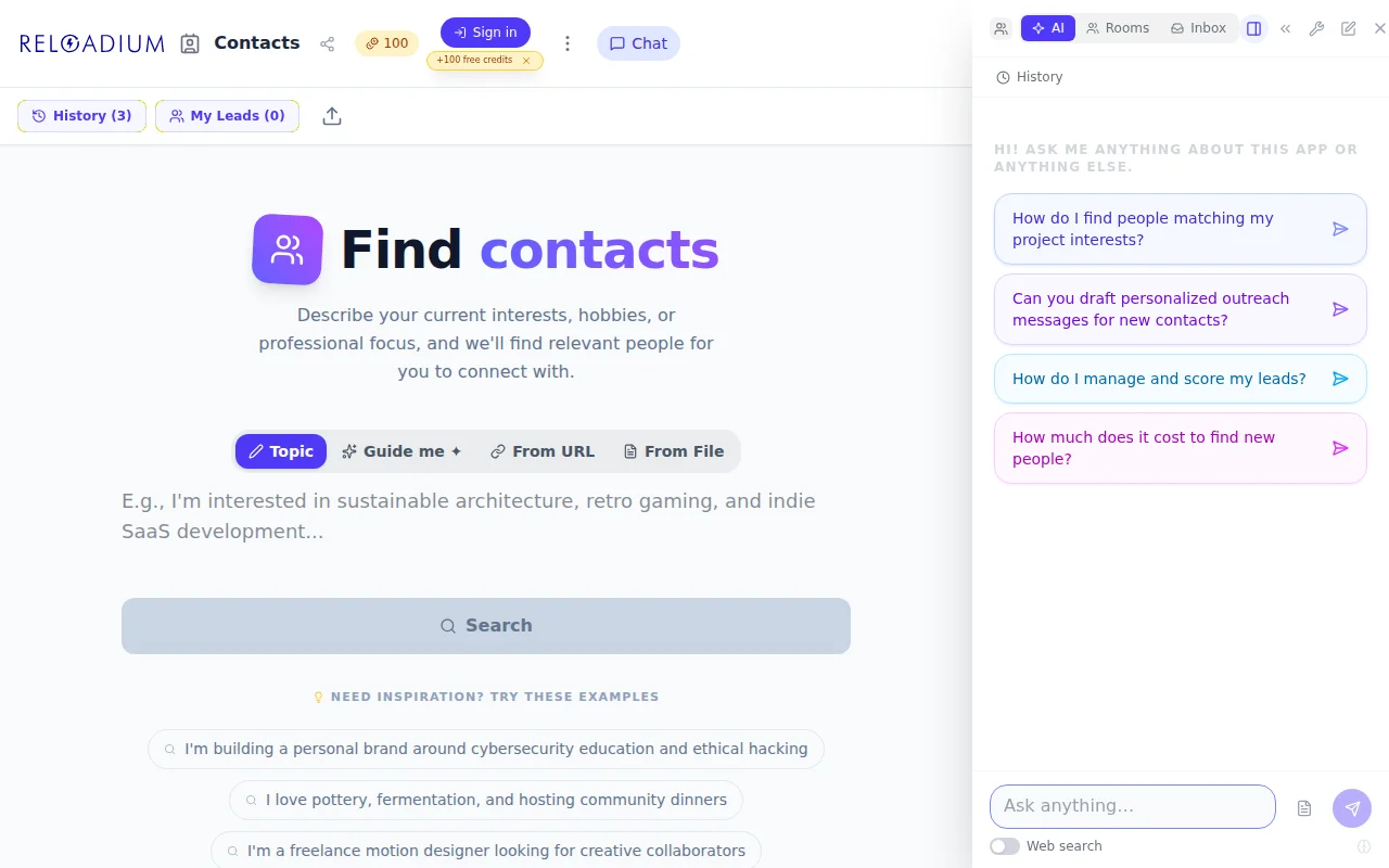 Find contacts who align with your interests