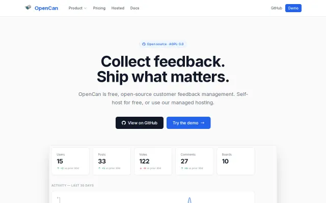 OpenCan – Open-source, self-hostable Canny alternative (AGPL-3.0)