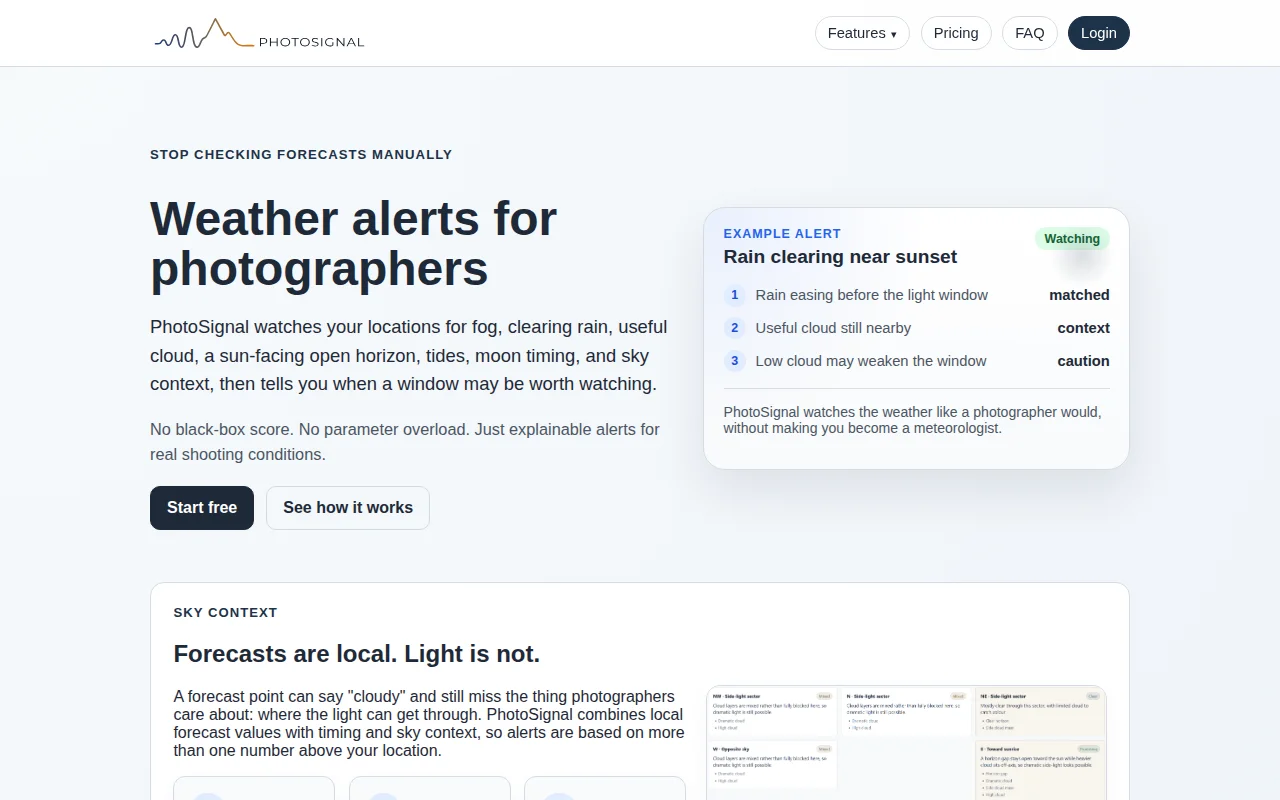 I built a photography weather alert system