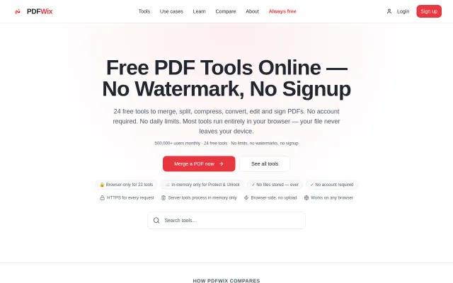 PDFWix – Browser-Based PDF Tools for Everyday Workflows