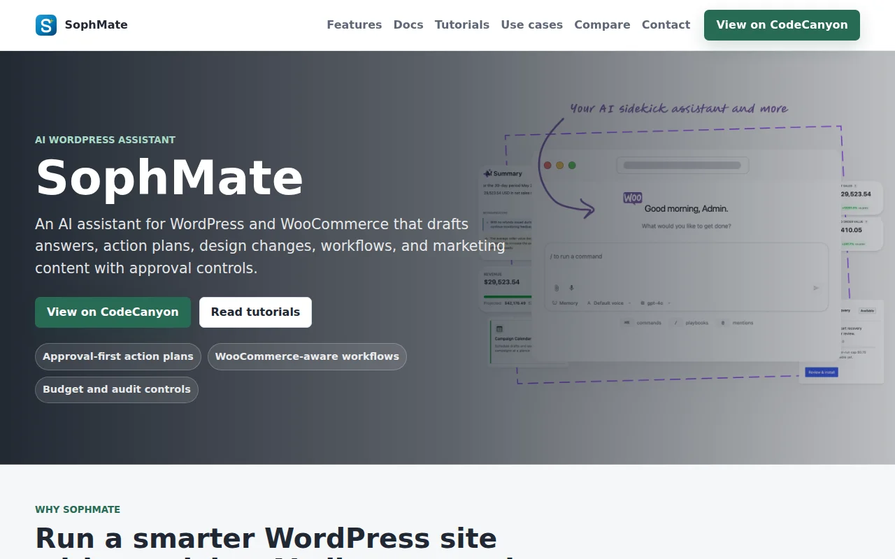 SophMate – AI Copilot for WordPress/WooCommerce