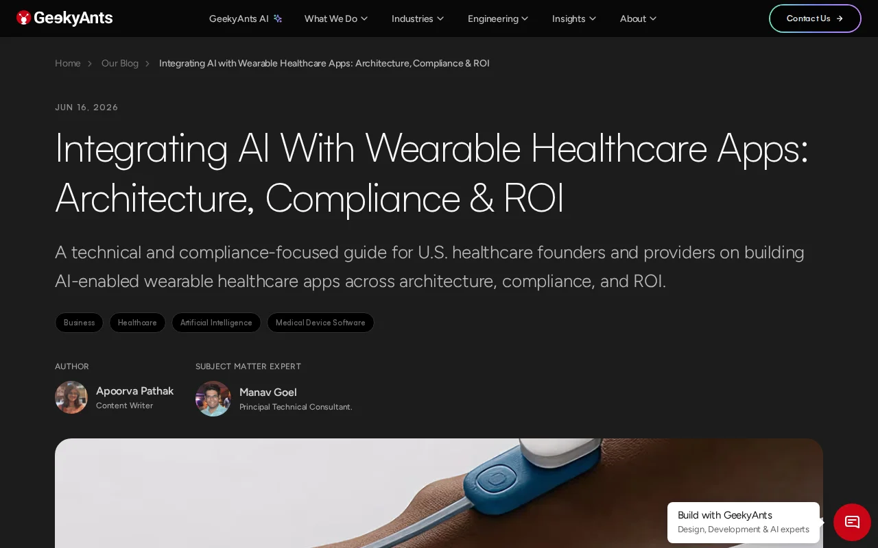 What is the benefit of integrating AI into wearable Healthcare Apps?