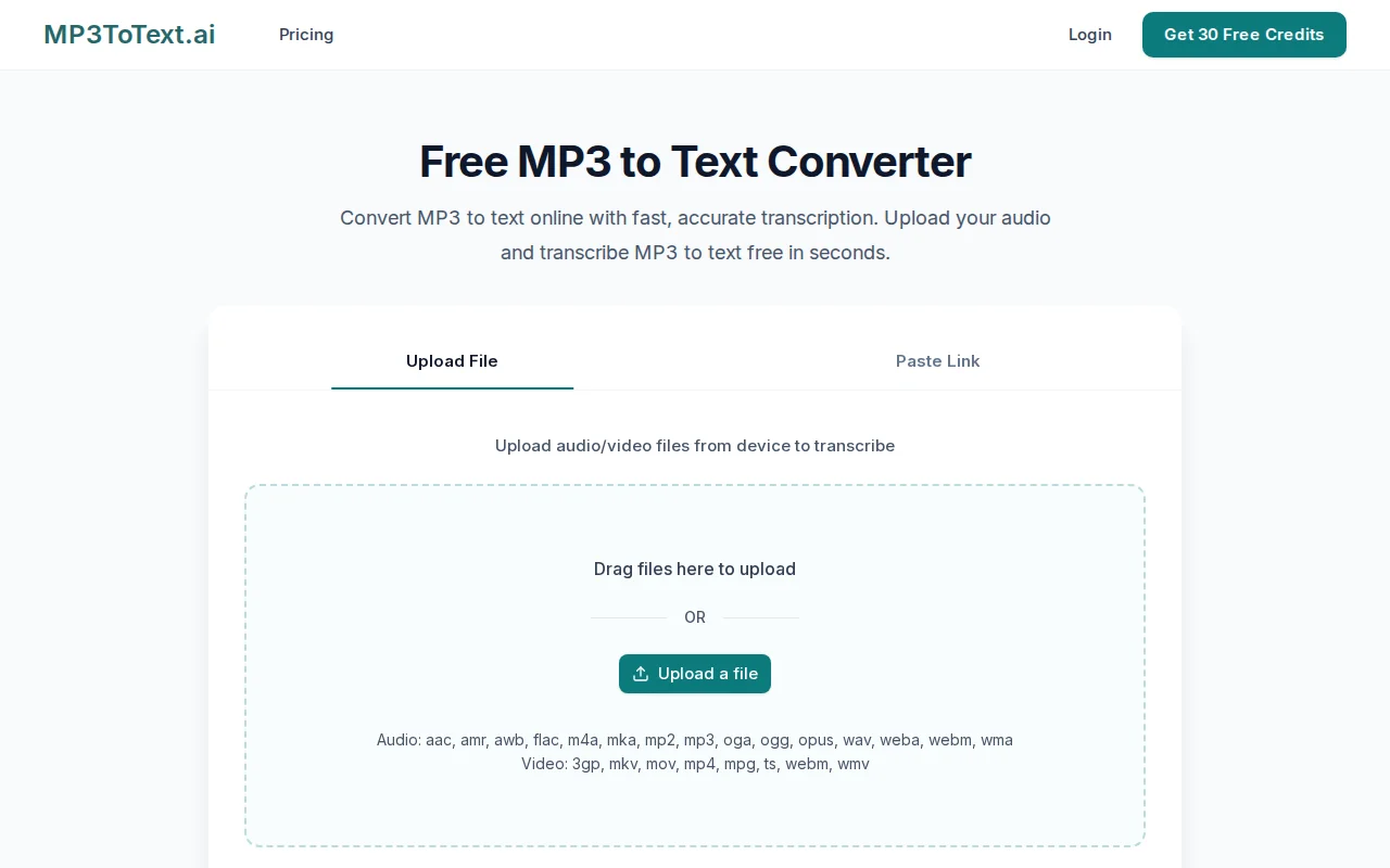 MP3toText – Fast, high-accuracy AI audio transcription
