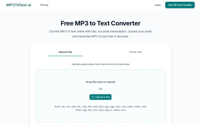 MP3toText – Fast, high-accuracy AI audio transcription