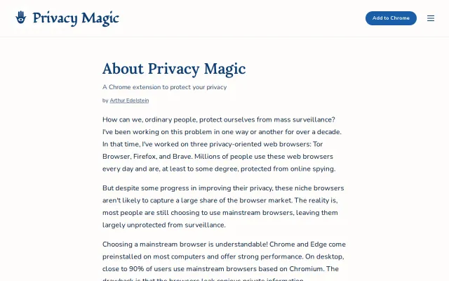 Privacy Magic – a Chrome extension to protect your privacy