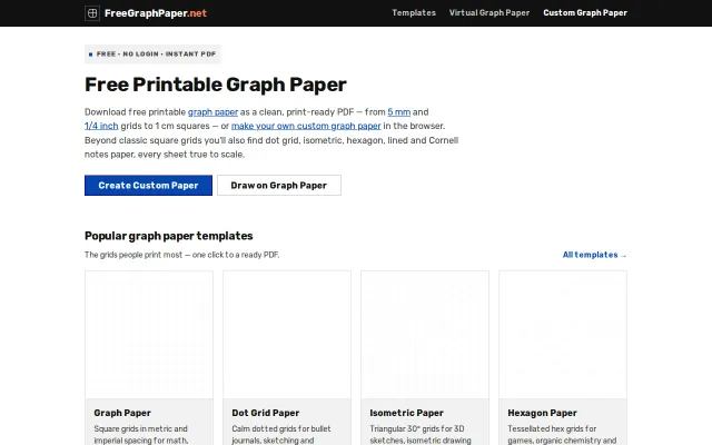A graph paper generator that renders vector PDFs in the browser