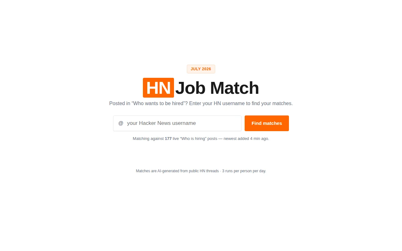 Who wants to be hired?" meets "Who is hiring?" (July 2026)