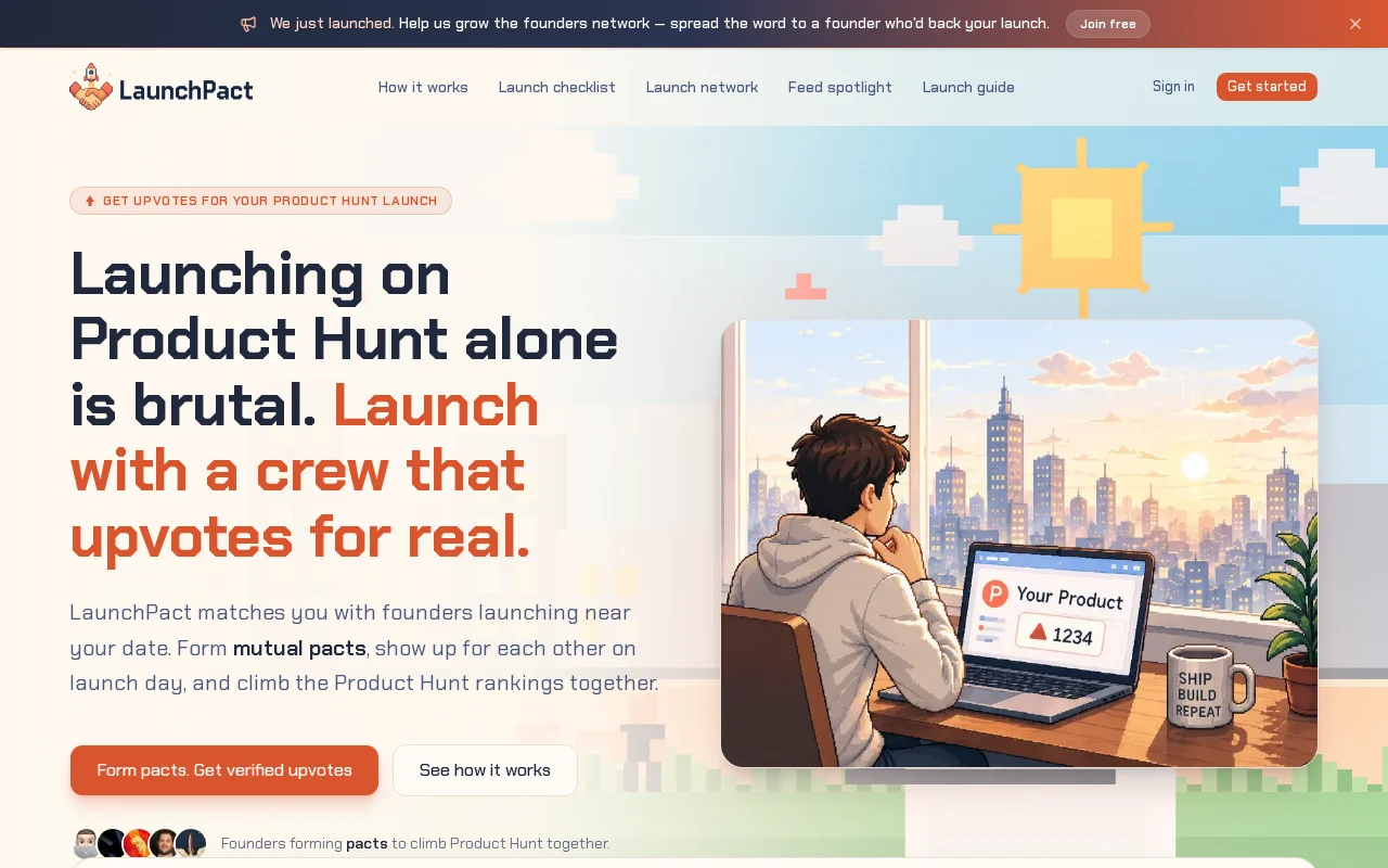 LaunchPact - Get upvotes for your Product Hunt launch