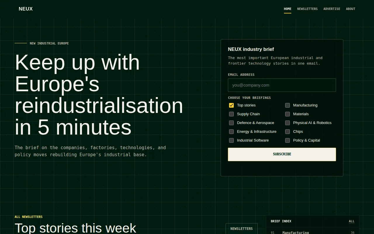 NEUX A daily brief on Europe's critical industries