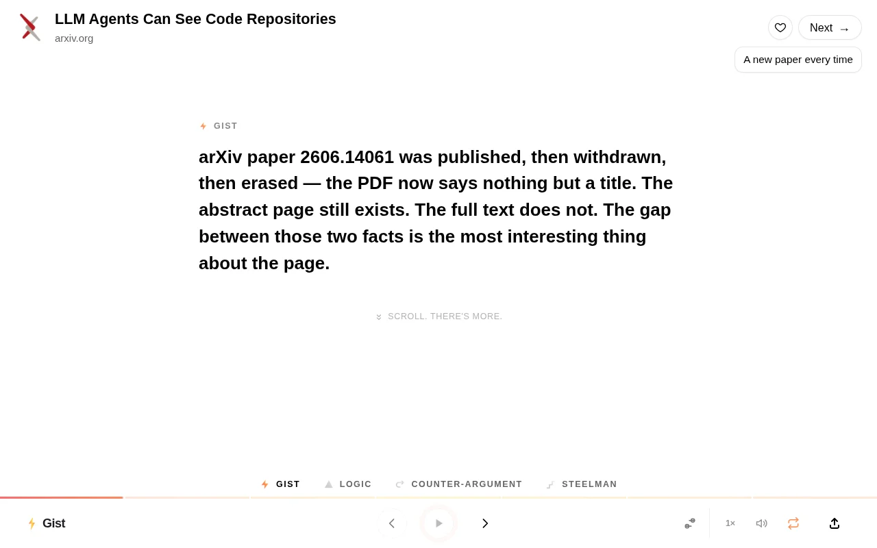 Gist Discover – TikTok for ArXiv Summaries