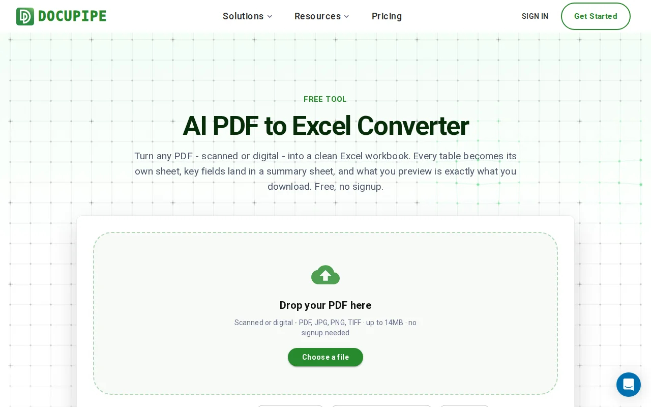 Document to Excel Converter