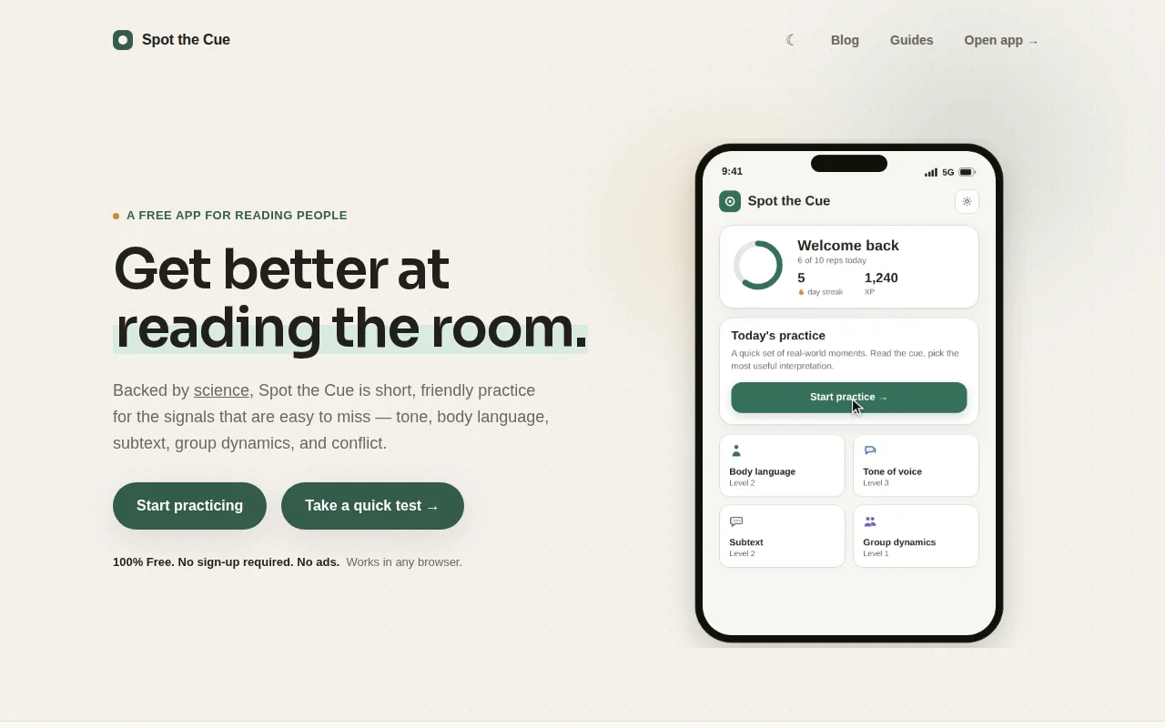 A tool to help people in social situations